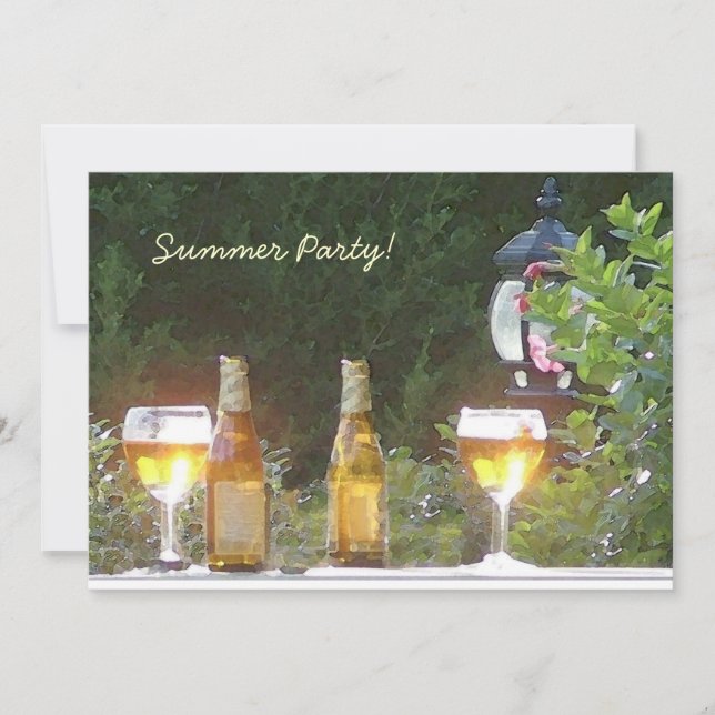 Sunlit beer party invitation (Front)