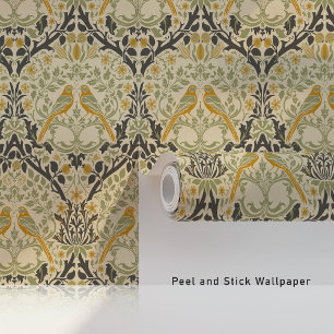 Sunlit Birds Art Nouveau Wallpapers