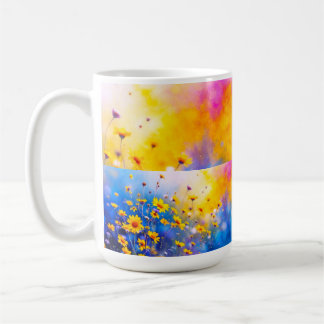  Sunlit Bloom Abstract Panels Coffee Mug