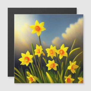 Sunlit Blooms: Golden Daffodils in Full Glory
