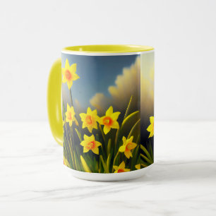 Sunlit Blooms: Golden Daffodils in Full Glory  Mug