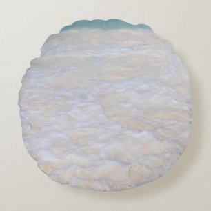 Sunlit Caribbean Sea Beach Foam 1 Round Cushion