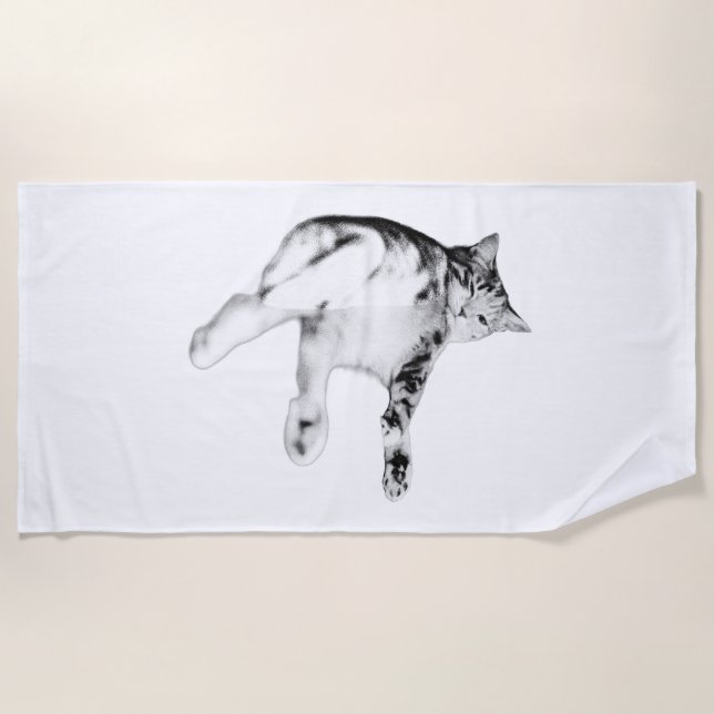 Sunlit Catnap Beach Towel (Front)