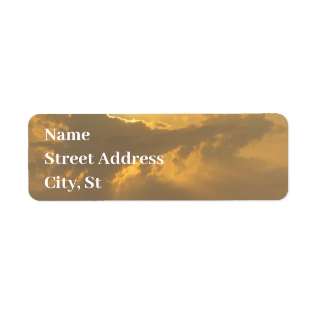 Sunlit Clouds Return Address Labels – Nature Theme (Front)