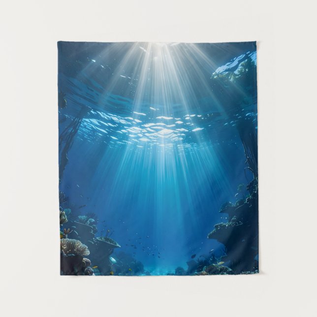 Sunlit Coral Reef Ocean Tapestry (Front)