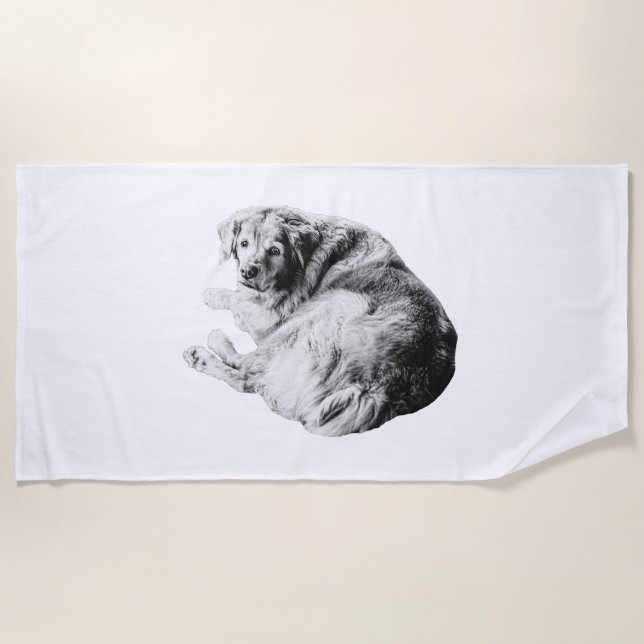 Sunlit Curl, Soft Day Beach Towel (Front)