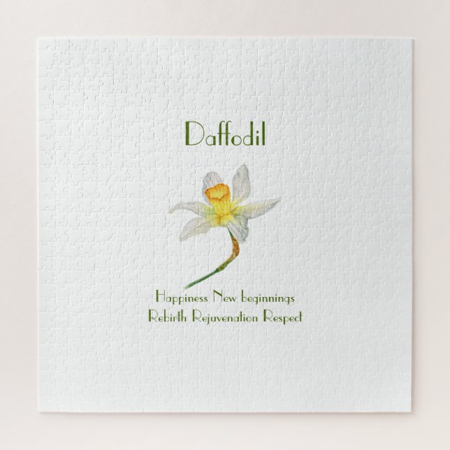 Sunlit Daffodil with flower meaning  Jigsaw Puzzle (Vertical)