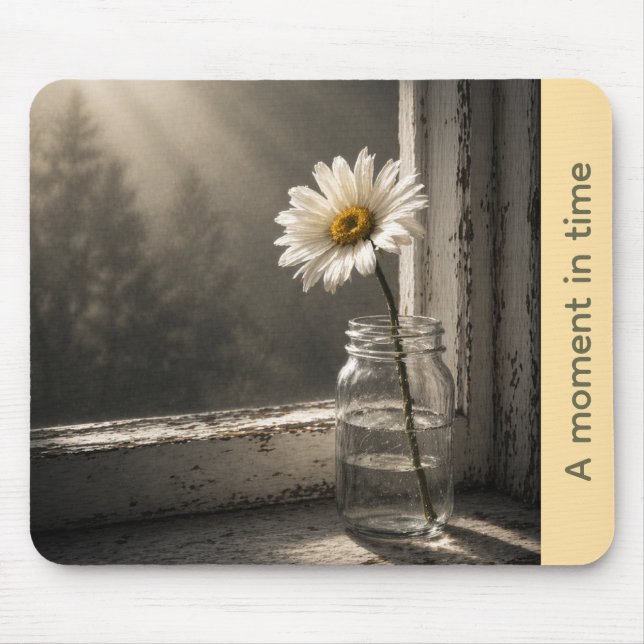 Sunlit Daisy “A Moment in Time” Mouse Pad (Front)