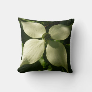 Sunlit Dogwood Blossom Spring Floral Cushion