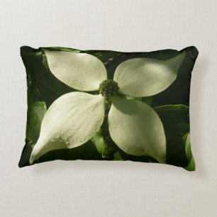 Sunlit Dogwood Blossom Spring Floral Decorative Cushion