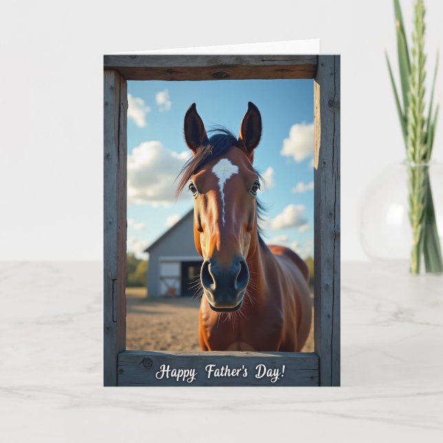 Sunlit Equine Fathers Day Card (Front)