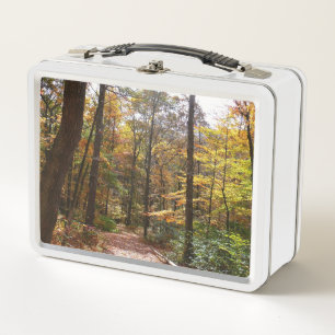 Sunlit Fall Trail in Laurel Hill State Park Metal Lunch Box