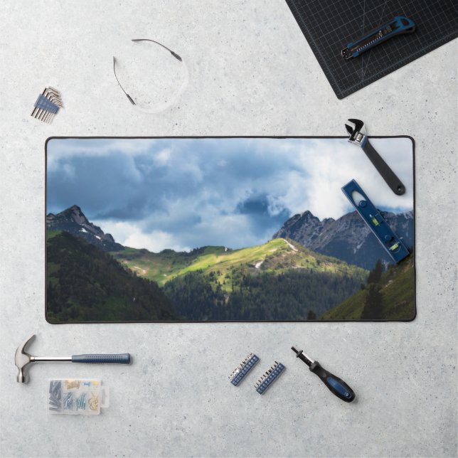 Sunlit field after storm desk mat (Workstation)