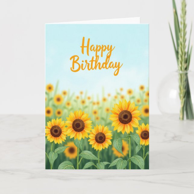 Sunlit Field Birthday Card (Front)
