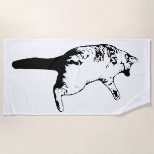 Sunlit Flip in Monochrome Style Beach Towel