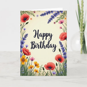 Sunlit Floral Birthday Card