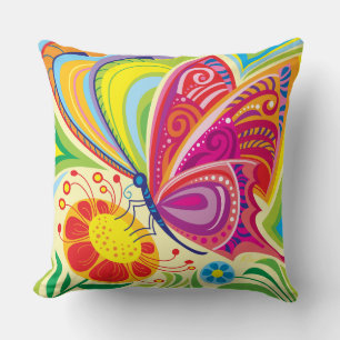 Sunlit Fluttering Flora Cushion