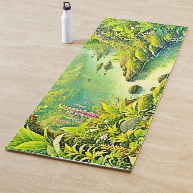 Sunlit Forest Landscape Yoga Mat (In Situ)