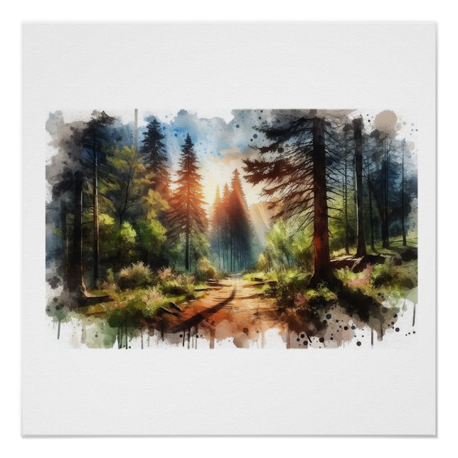 Sunlit Forest Path,  Poster (Front)