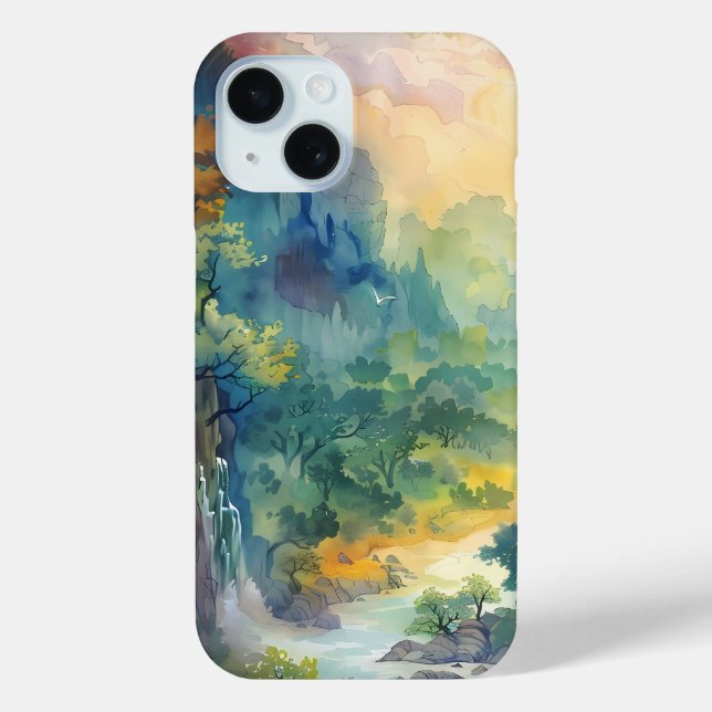 Sunlit Forest Valley Phone Case (Back)