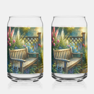 Sunlit Garden Pathway Gate Scene Can Glass