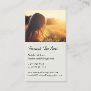Sunlit Girl Portrait Pro Photography Business Card