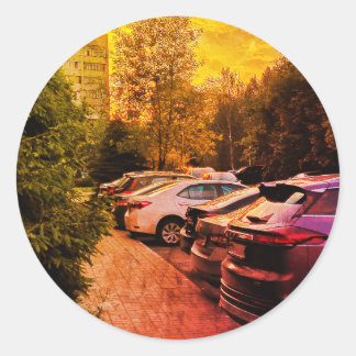 Sunlit Glow Round Sticker – Customisable
