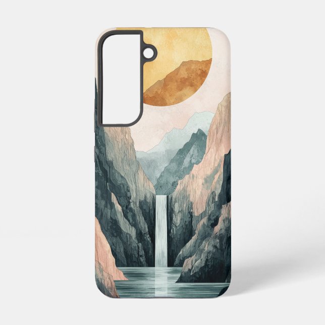 Sunlit Gorge Reflection Phone Case (Back)