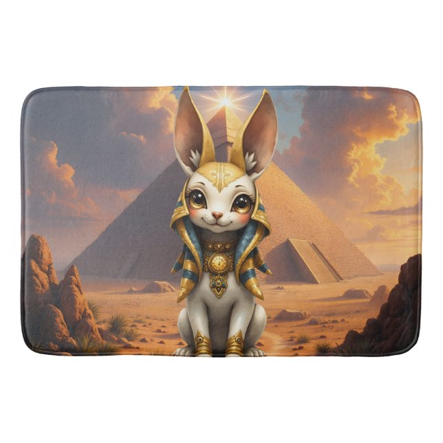 Sunlit Guardian – Desert Relic Bunny. Bath Mat (Front)