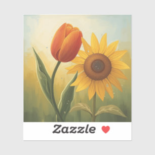 Sunlit Harmony: Stylised Floral Painting Art