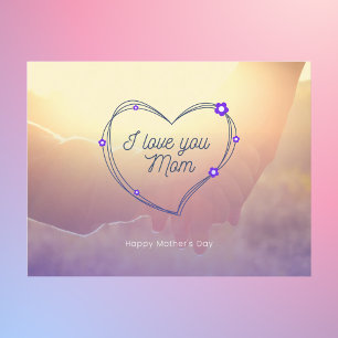 Sunlit Heart I Love You Mum Postcard