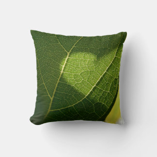 Sunlit Leaf Heart Throw Pillow