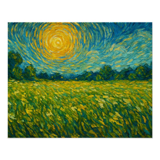 Sunlit Meadow in Van Gogh’s Dream Poster (Front)