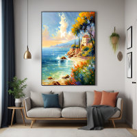 Sunlit Mediterranean Coast Impressionist Art