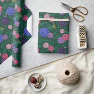 Sunlit Moth Hydrangea Garden Pewter Medium Wrapping Paper