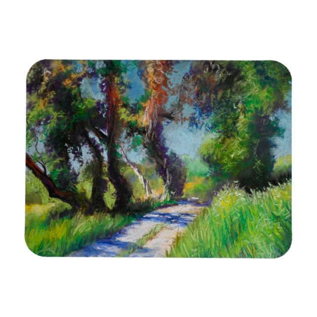 Sunlit Olive Grove Pastel Landscape Magnet (Horizontal)