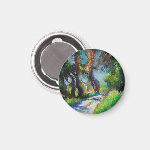 Sunlit Olive Grove Pastel Landscape Magnet