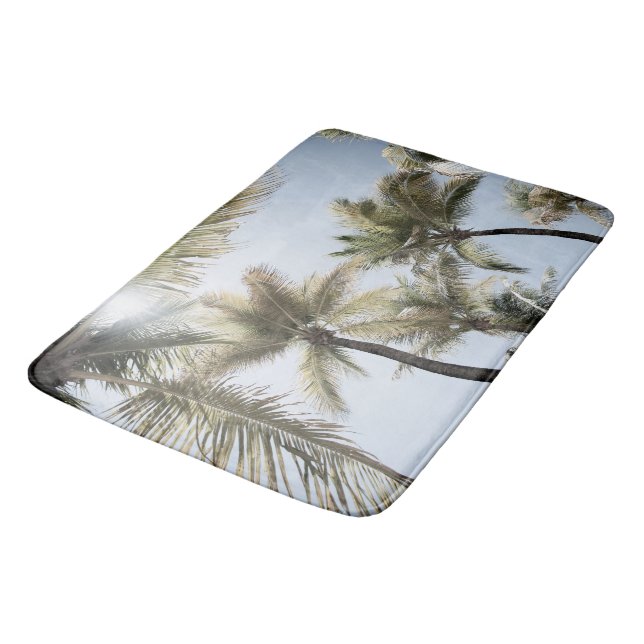 Sunlit Palm Jungle #1 #tropical #wall #art Bath Mat (Angled)