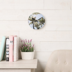 Sunlit Palm Jungle #1 #tropical #wall #art Round Clock