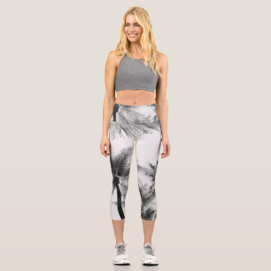 Sunlit Palm Jungle #2 #tropical #wall #art Capri Leggings