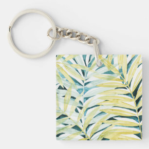 Sunlit Palms - Palm Tree Leaves Key Ring