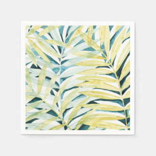 Sunlit Palms - Palm Tree Leaves Napkin