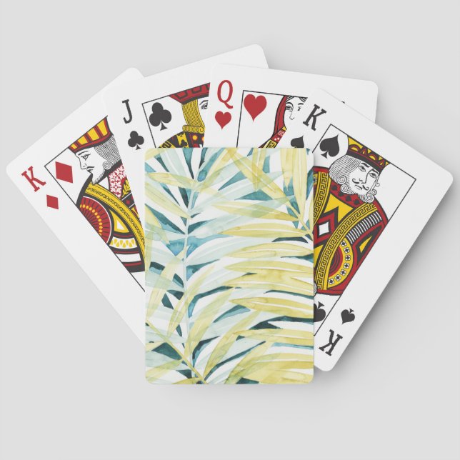 Sunlit Palms - Palm Tree Leaves Playing Cards (Back)