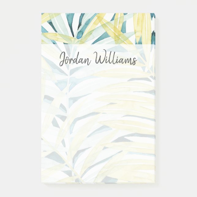 Sunlit Palms - Palm Tree Leaves Post-it Notes (Front)