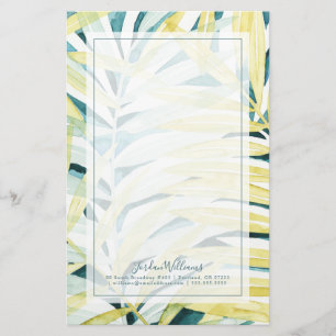 Sunlit Palms - Palm Tree Leaves Stationery