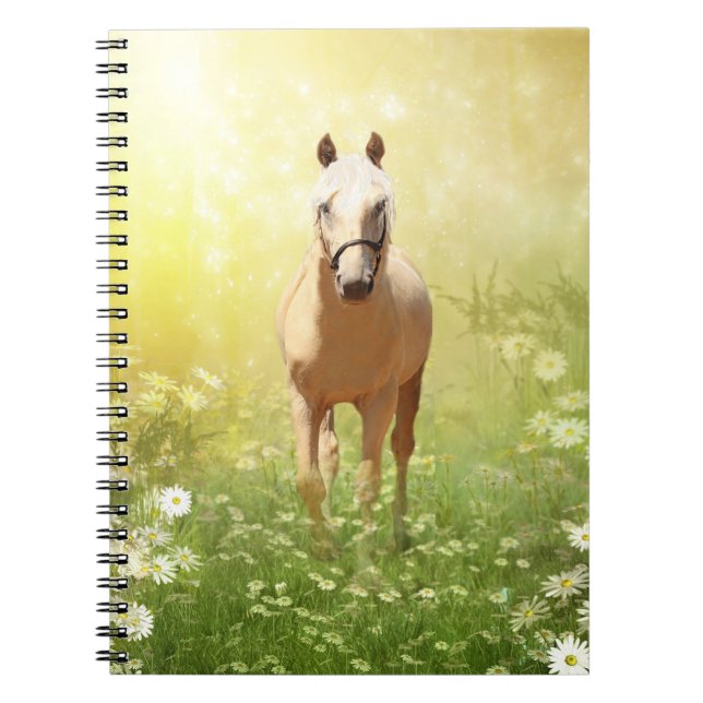 Sunlit palomino horse notebook (Front)