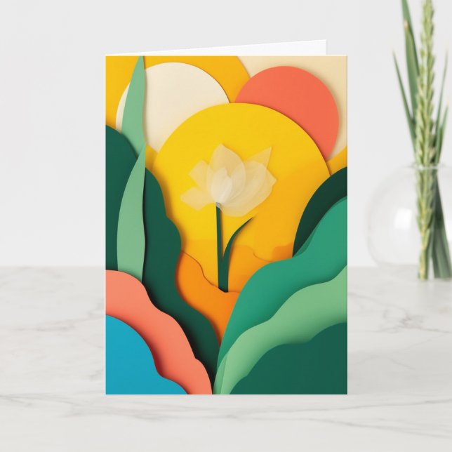 Sunlit Paper Bloom Card (Front)