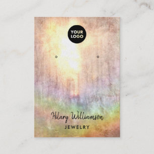 Sunlit Pastel Rainbow Grunge Earring Display Business Card