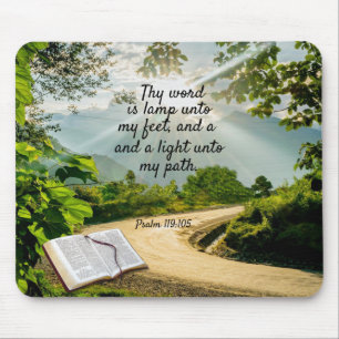 Sunlit Pathway and Bible Mouse Pad