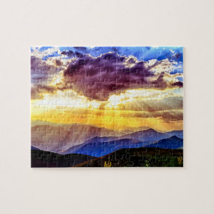 Sunlit Peaks: Wildflowers & Blue Ridges Jigsaw Puzzle